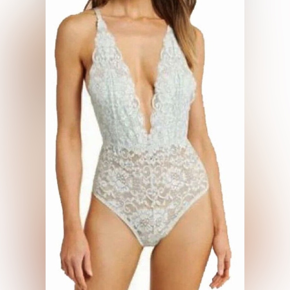 We Are HAH Comin' In Haht White Lace Bodysuit